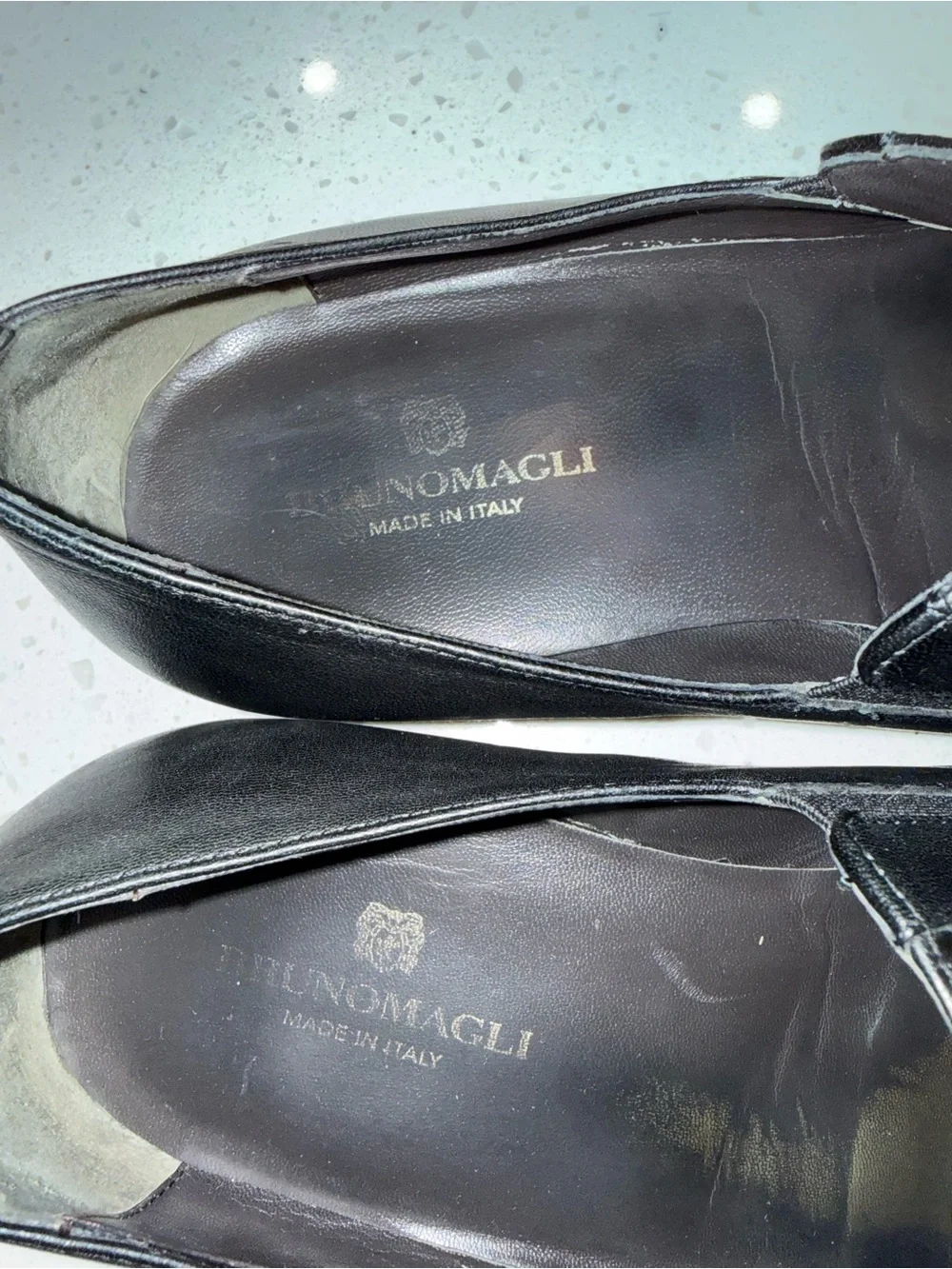 Bruno Magli Black Leather Slip-On Loafers